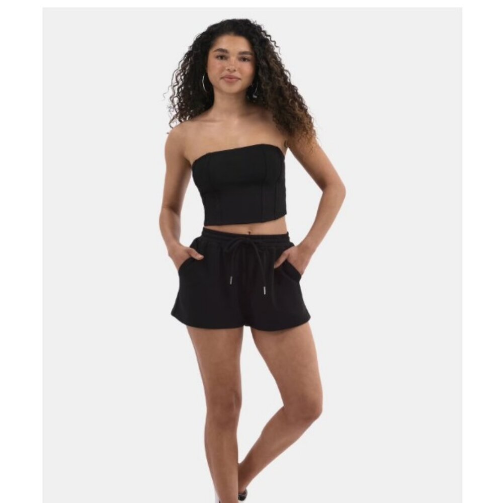 NEW 2Pc 20 (XXL) Black Tube Top & Short Set - Picture 6 of 10
